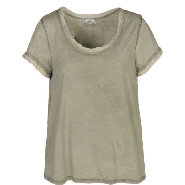 Raw-edge washed t-shirt