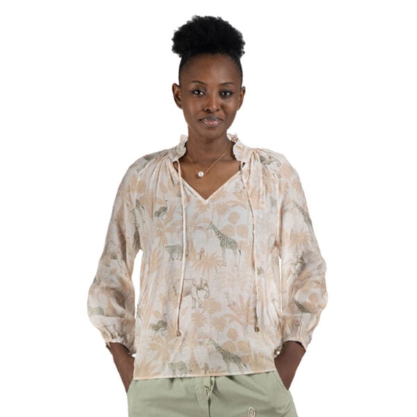 Jungle animal print blouse
