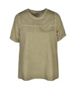 Raw-edge mock pocket t-shirt
