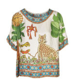 Cheetah floral print silky top