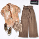 Crushed 3/4 wide leg pants