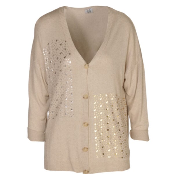Foil hearts cardi
