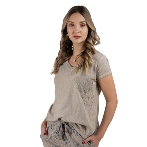 Overdyed shimmer daisy top