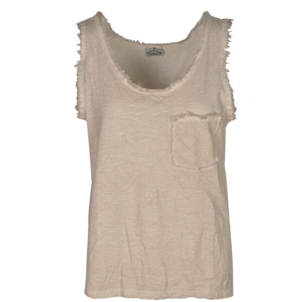 Raw-edge overdyed tank top