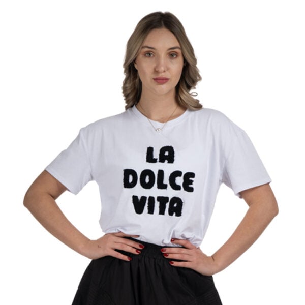 Flocked La Dolce Vita top