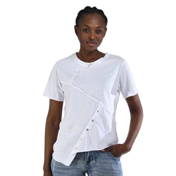 Raw-edge button top