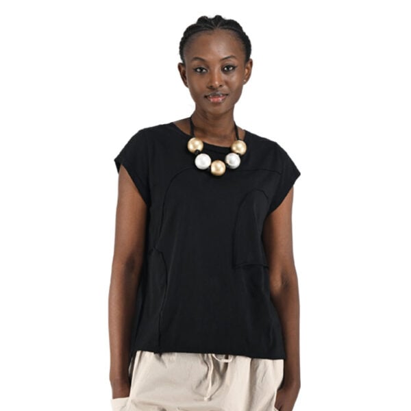 Raw-edge hi-lo top