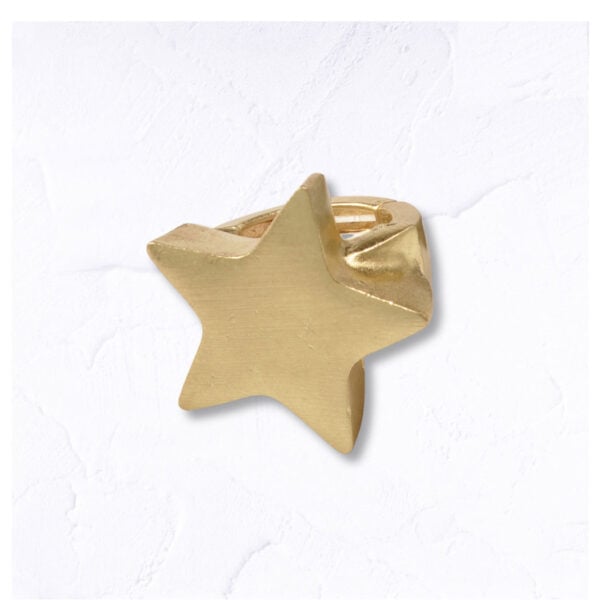 Brushed metal star ring