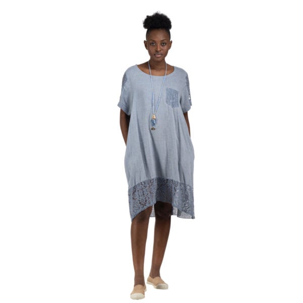 Hi-lo lace detail dress
