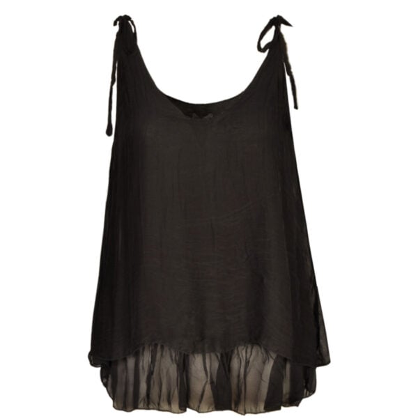 Double layer bow detail silky cami