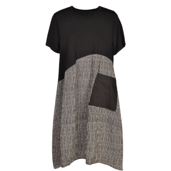 2-Textured stripe bubble dress