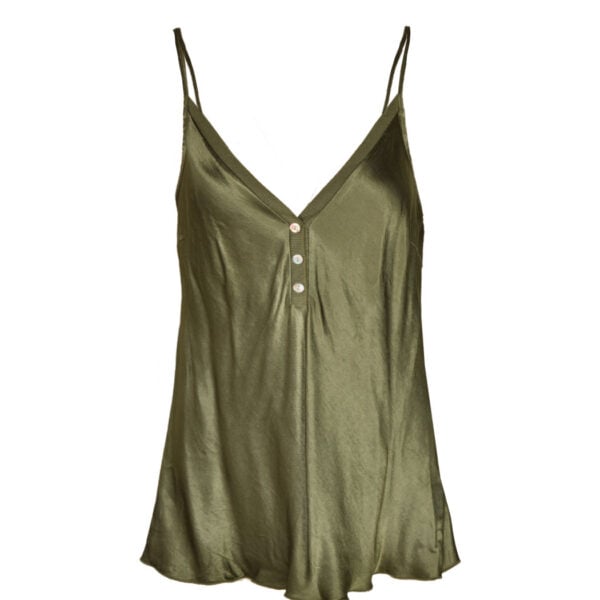 Ribbed border silky cami