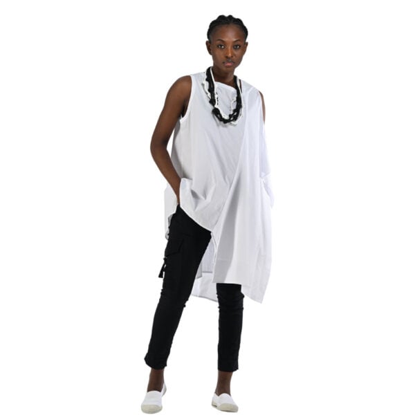 Asymmetrical panel tunic top