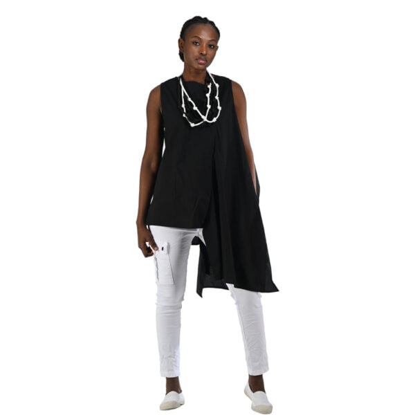 Asymmetrical panel tunic top