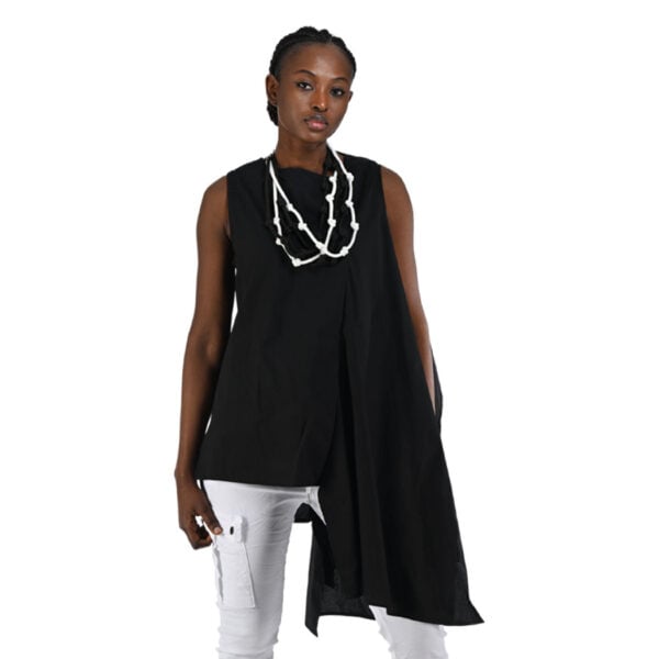 Asymmetrical panel tunic top