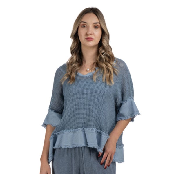 Double layer blanket weave top