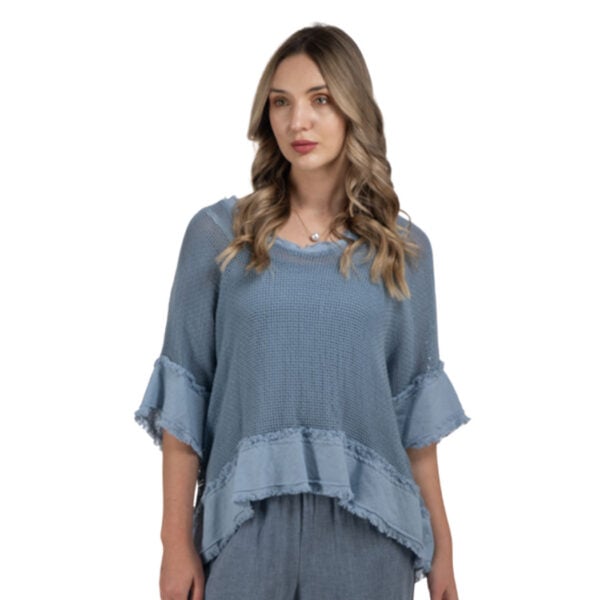 Double layer blanket weave top