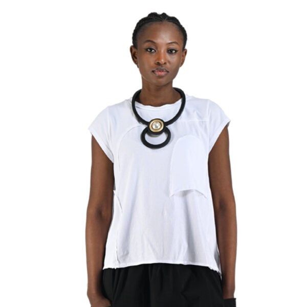 Raw-edge hi-lo top