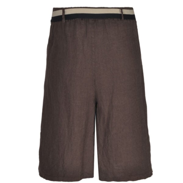 100% Linen belted stripe culottes