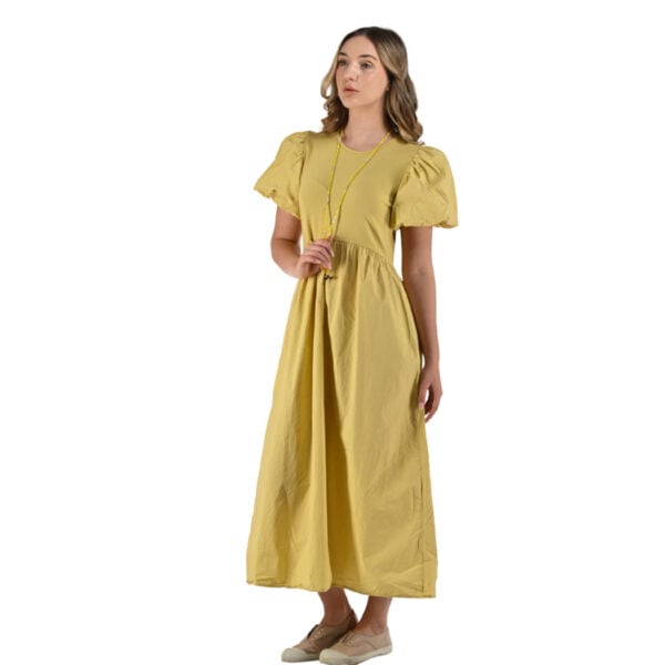 Bubble sleeve maxi dress