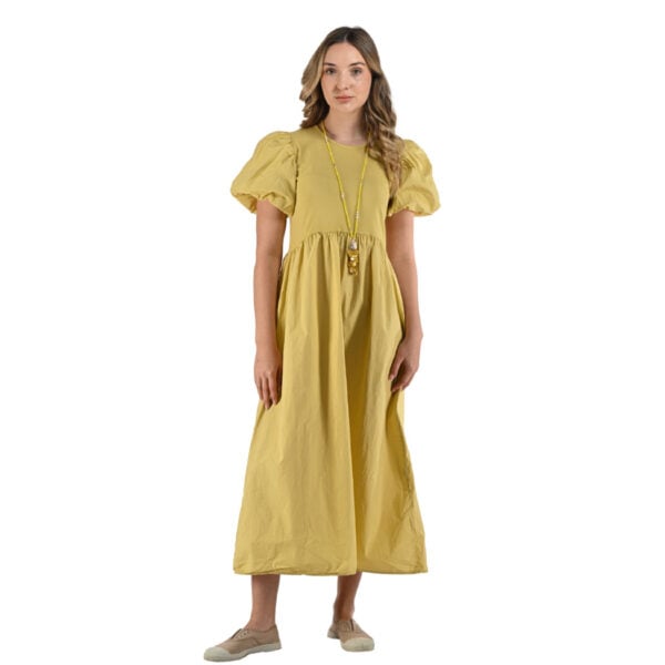 Bubble sleeve maxi dress