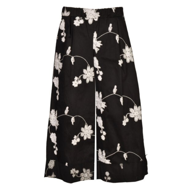 Embroidered wide leg pants