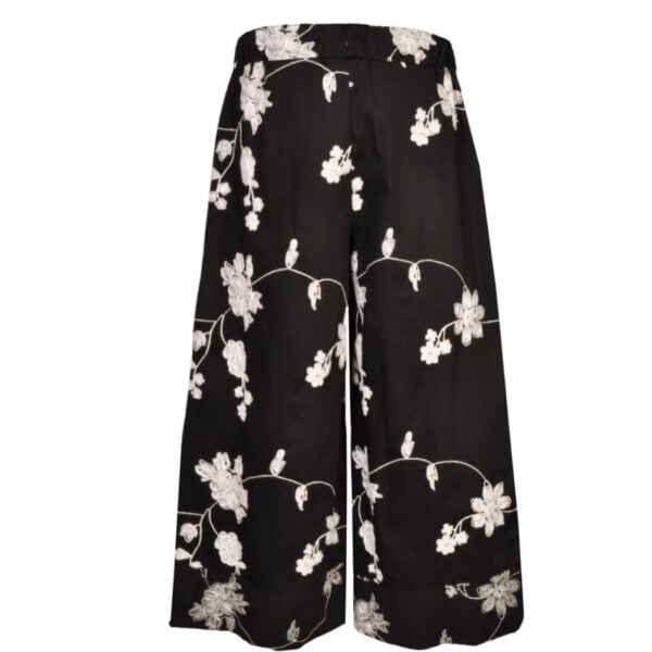 Embroidered wide leg pants