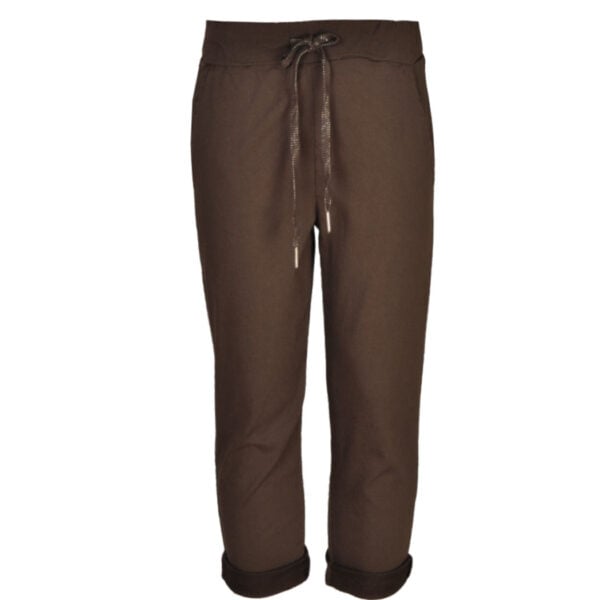 Basic drawstring capri pants