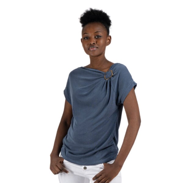 Gold buckle ribbed top