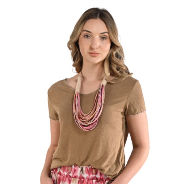 Lurex trim knit top