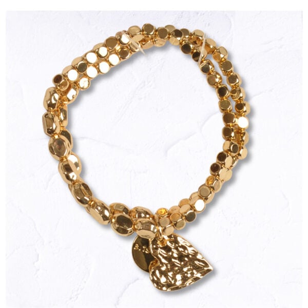 Heart charm beaded bracelet