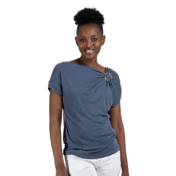 Gold buckle ribbed top