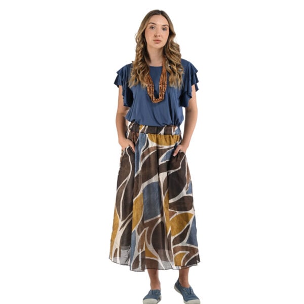 Abstract print skirt