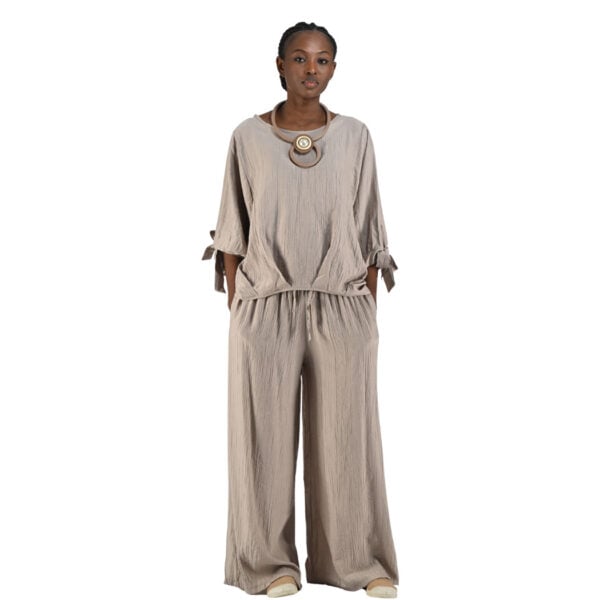 Wide leg crushed pants