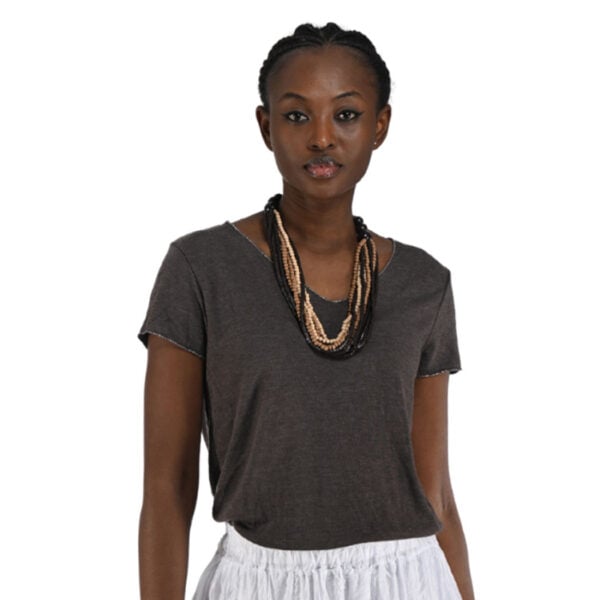 Lurex trim knit top