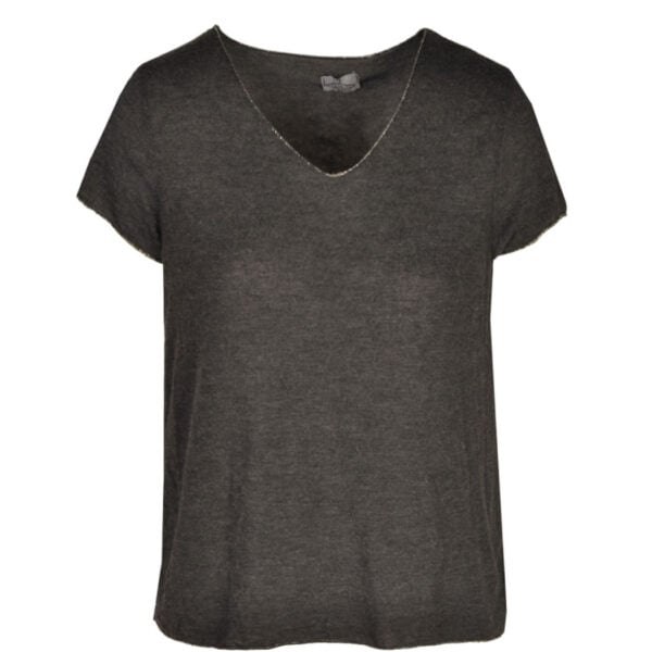 Lurex trim knit top