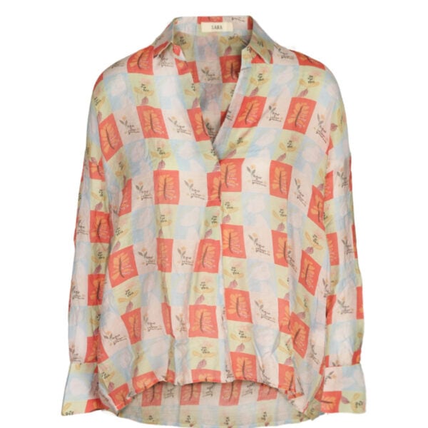Patch word print shirt