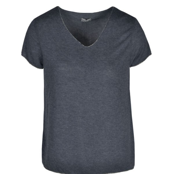 Lurex trim knit top