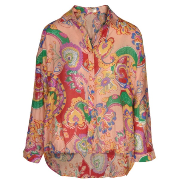Floral print hi-lo shirt
