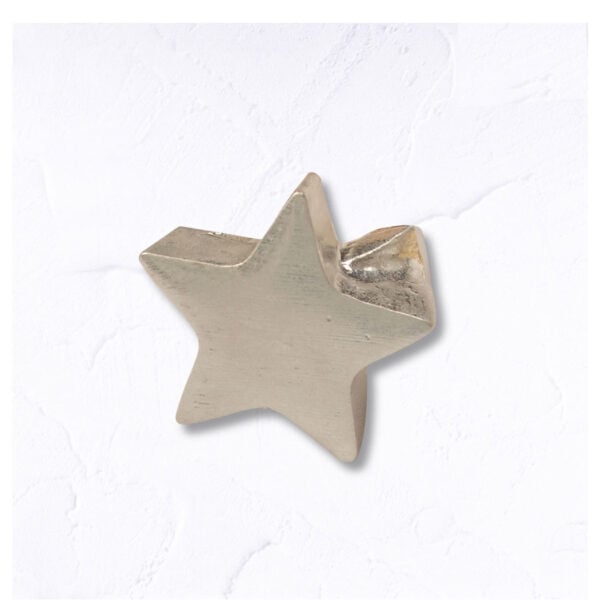 Brushed metal star ring