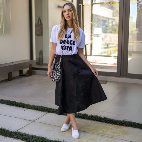 Flared midi skirt