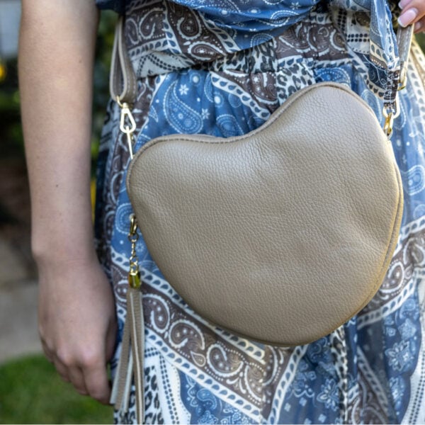 Genuine leather heart shaped bag