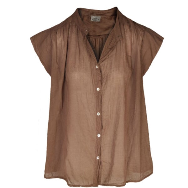 Cap sleeve sheer blouse