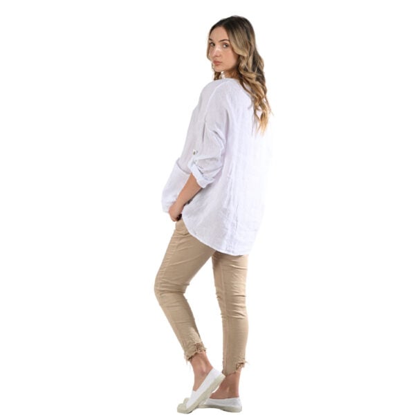 100% Linen drawstring oversized top