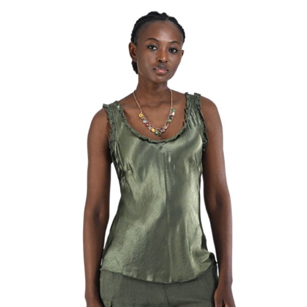 Frill trim silky cami
