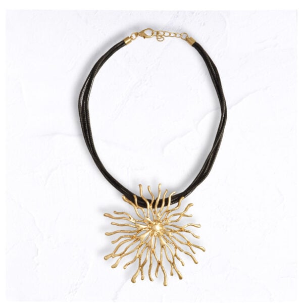Multi string giant coral necklace