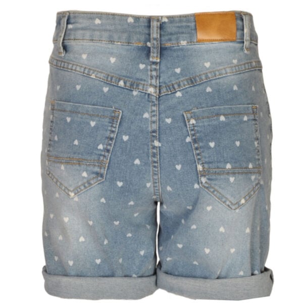 Heart print denim shorts 