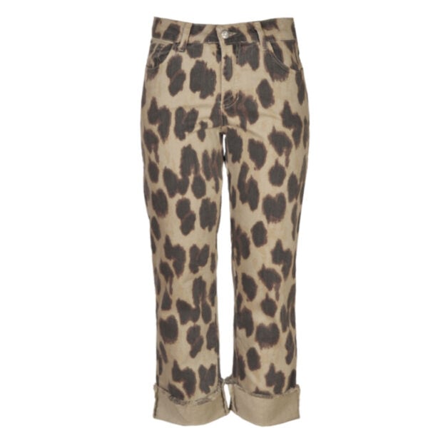 2-Textured animal print pants