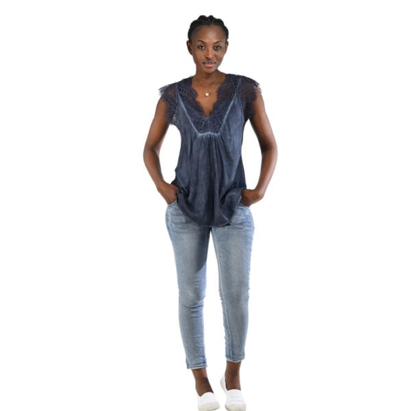 Lace trim overdyed cami