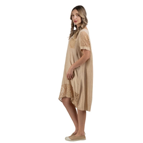 Hi-lo lace detail dress